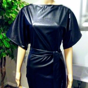 Black Leatherette Dress